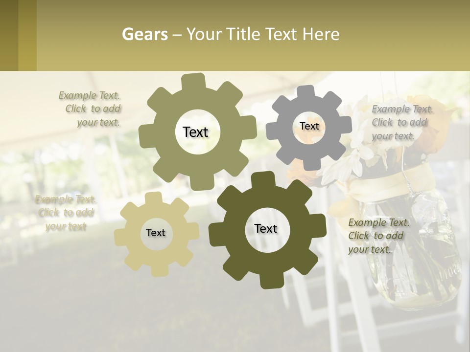 A Mason Jar Filled With Yellow And White Flowers PowerPoint Template