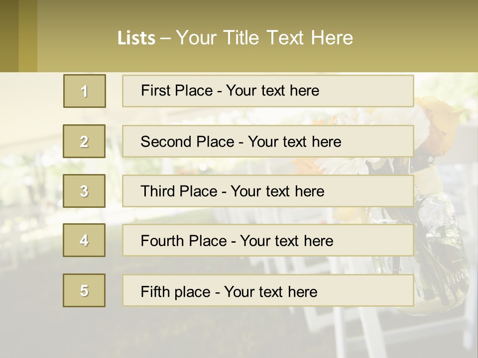 A Mason Jar Filled With Yellow And White Flowers PowerPoint Template