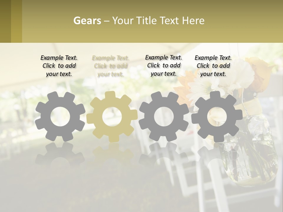 A Mason Jar Filled With Yellow And White Flowers PowerPoint Template