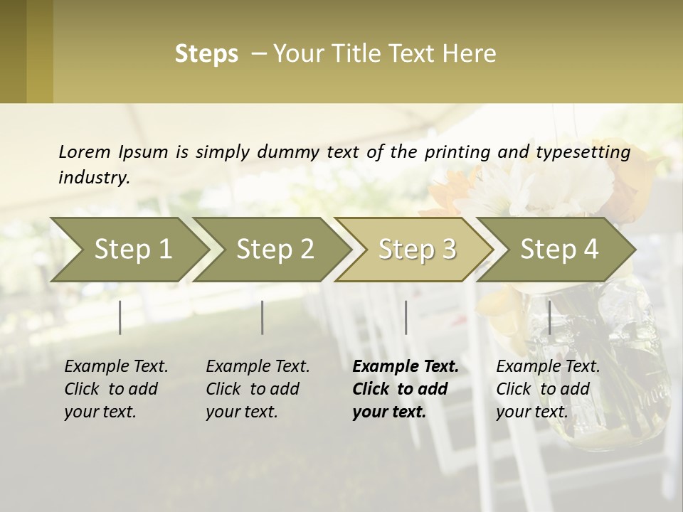 A Mason Jar Filled With Yellow And White Flowers PowerPoint Template
