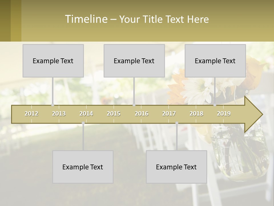 A Mason Jar Filled With Yellow And White Flowers PowerPoint Template