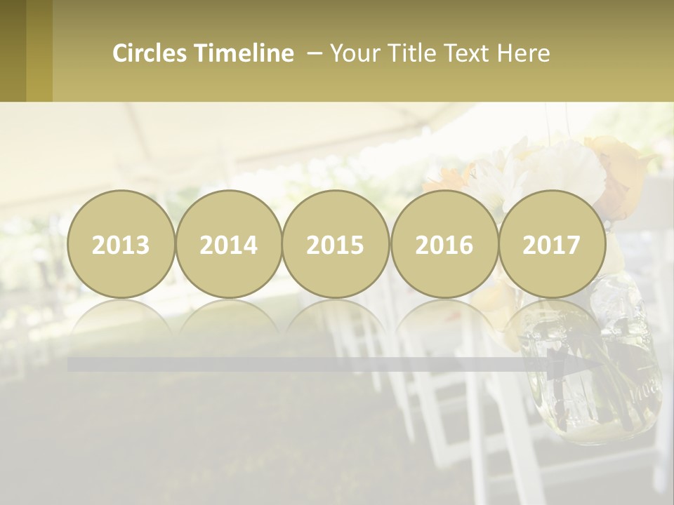 A Mason Jar Filled With Yellow And White Flowers PowerPoint Template