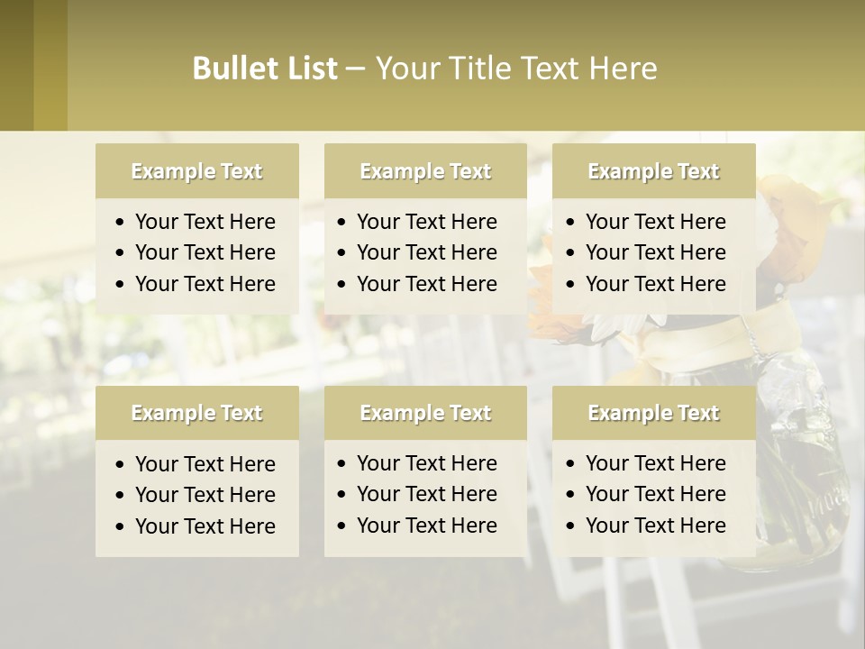 A Mason Jar Filled With Yellow And White Flowers PowerPoint Template