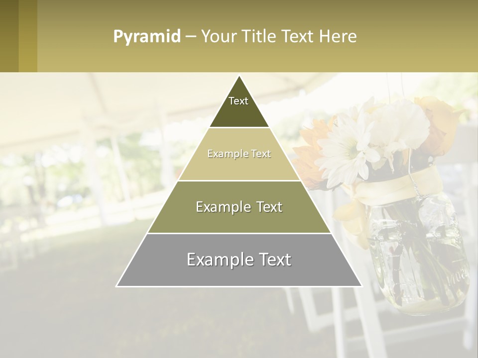 A Mason Jar Filled With Yellow And White Flowers PowerPoint Template