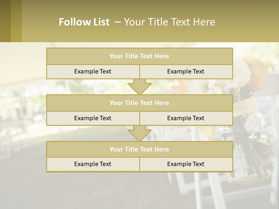 A Mason Jar Filled With Yellow And White Flowers PowerPoint Template