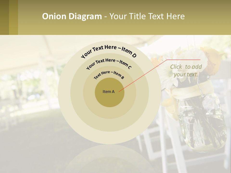 A Mason Jar Filled With Yellow And White Flowers PowerPoint Template