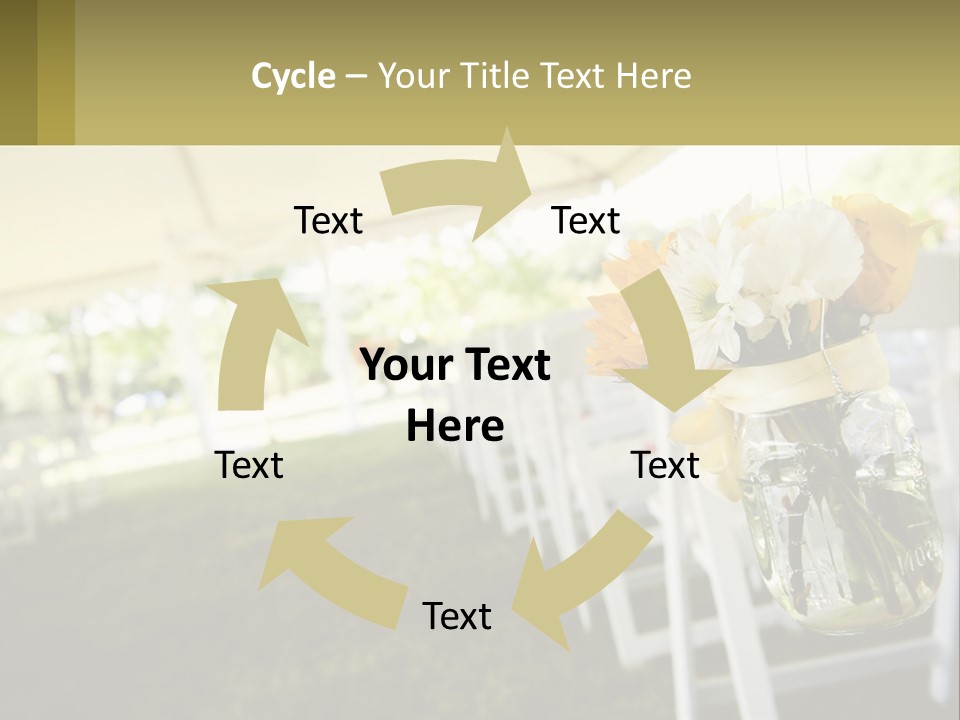 A Mason Jar Filled With Yellow And White Flowers PowerPoint Template