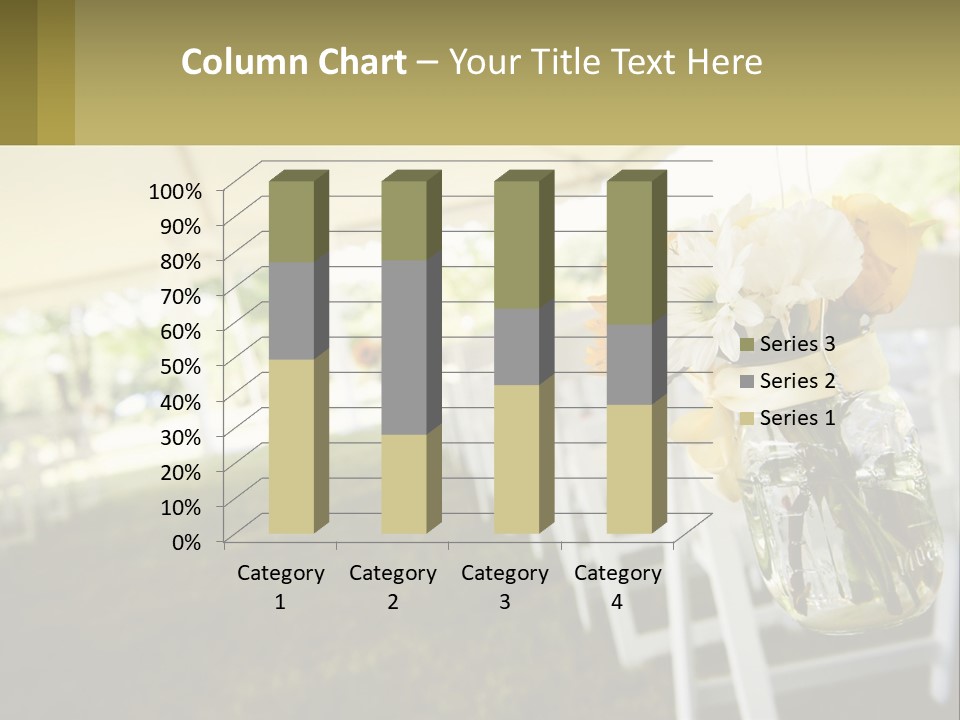 A Mason Jar Filled With Yellow And White Flowers PowerPoint Template