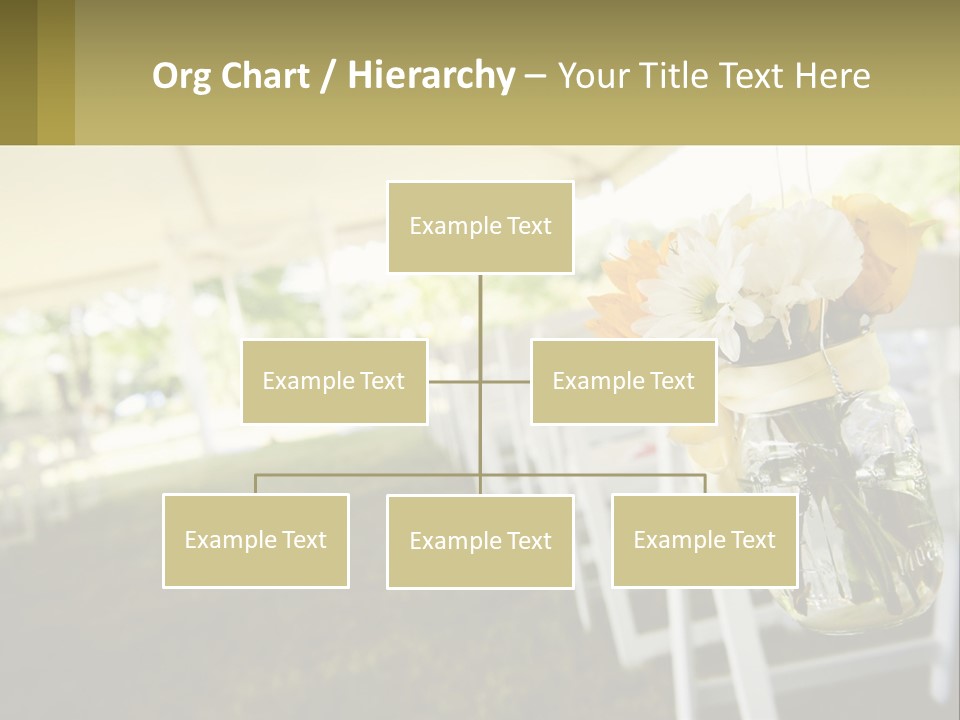 A Mason Jar Filled With Yellow And White Flowers PowerPoint Template