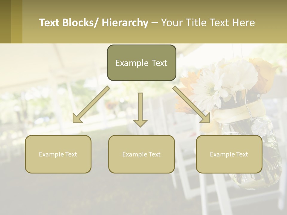 A Mason Jar Filled With Yellow And White Flowers PowerPoint Template