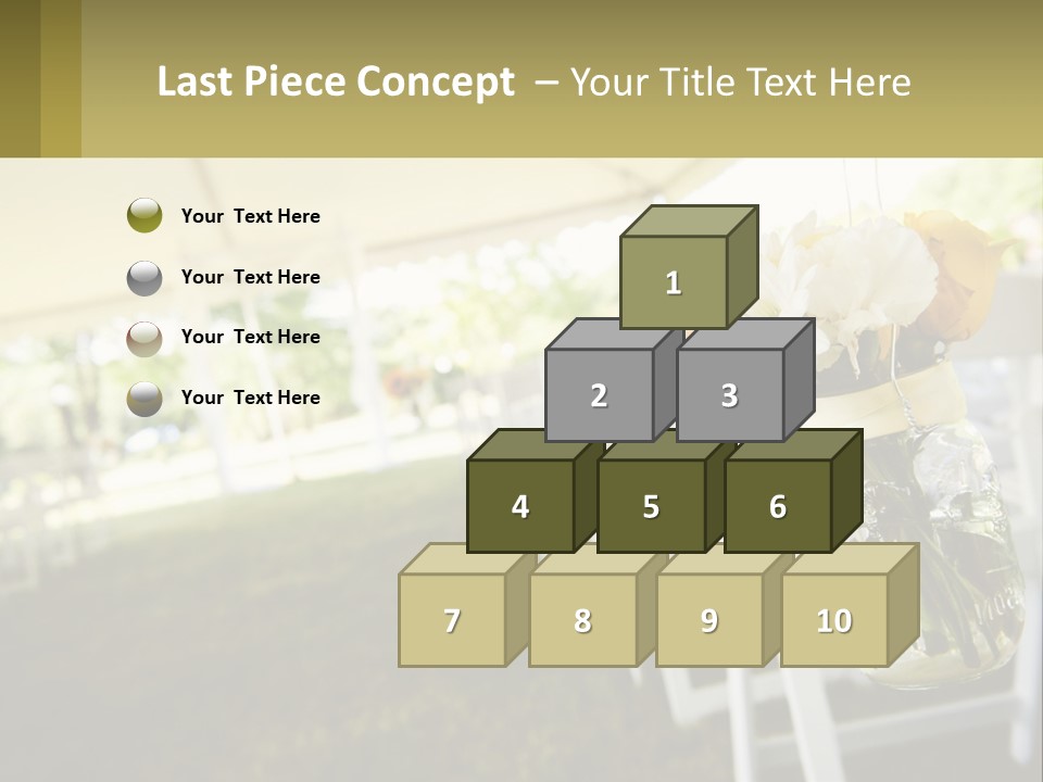 A Mason Jar Filled With Yellow And White Flowers PowerPoint Template