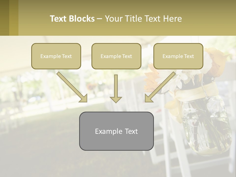 A Mason Jar Filled With Yellow And White Flowers PowerPoint Template