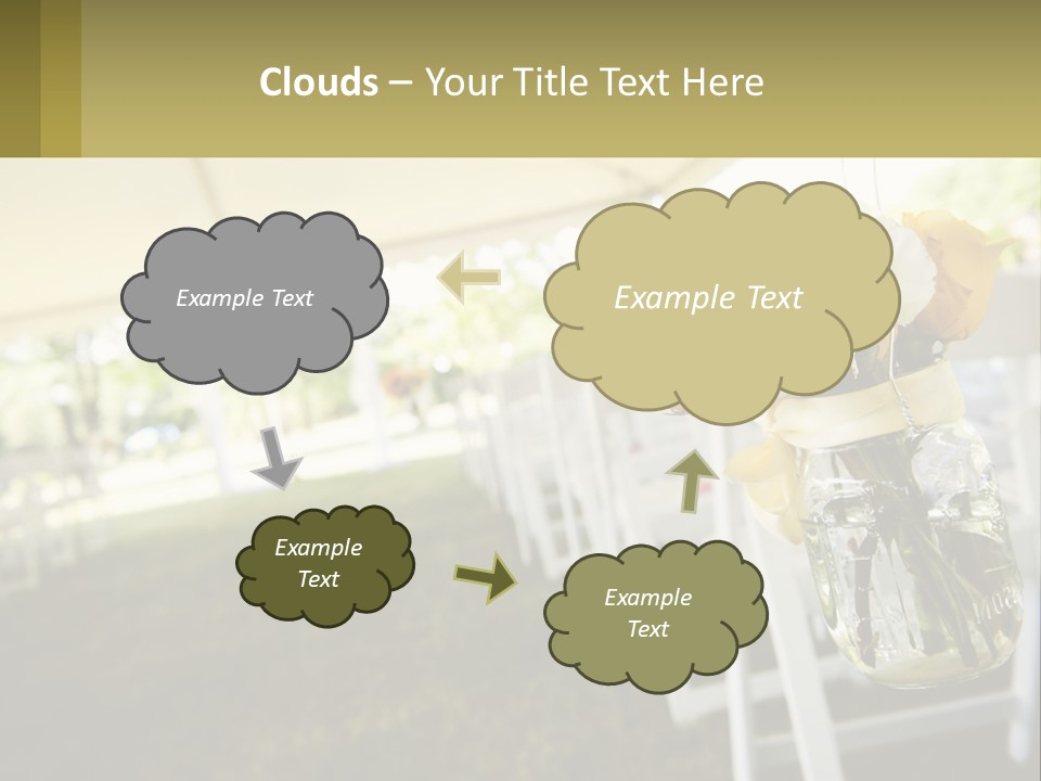 A Mason Jar Filled With Yellow And White Flowers PowerPoint Template