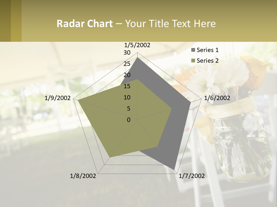 A Mason Jar Filled With Yellow And White Flowers PowerPoint Template