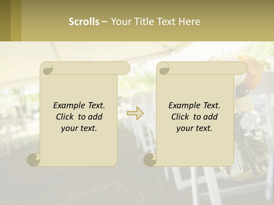A Mason Jar Filled With Yellow And White Flowers PowerPoint Template