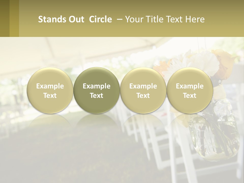 A Mason Jar Filled With Yellow And White Flowers PowerPoint Template