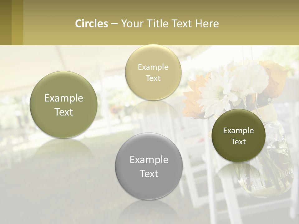 A Mason Jar Filled With Yellow And White Flowers PowerPoint Template