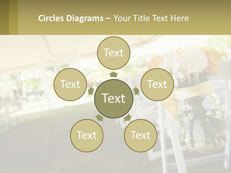 A Mason Jar Filled With Yellow And White Flowers PowerPoint Template