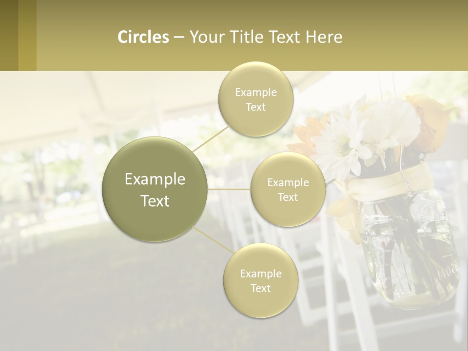 A Mason Jar Filled With Yellow And White Flowers PowerPoint Template