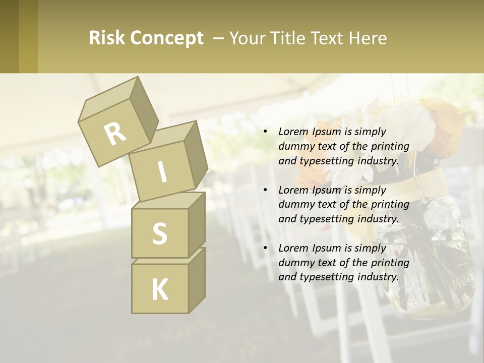 A Mason Jar Filled With Yellow And White Flowers PowerPoint Template