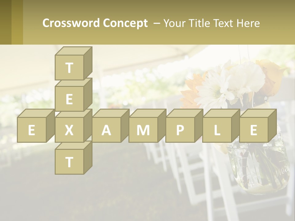 A Mason Jar Filled With Yellow And White Flowers PowerPoint Template