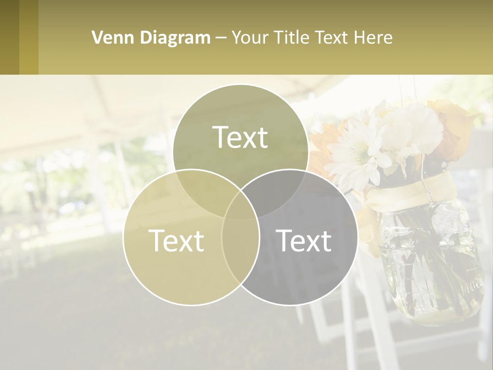 A Mason Jar Filled With Yellow And White Flowers PowerPoint Template