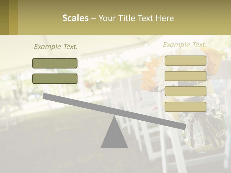 A Mason Jar Filled With Yellow And White Flowers PowerPoint Template