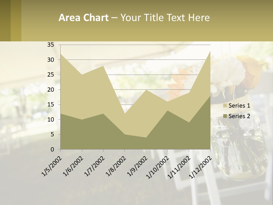 A Mason Jar Filled With Yellow And White Flowers PowerPoint Template