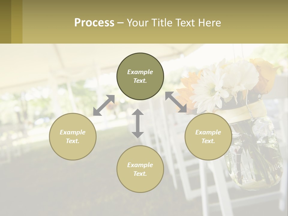 A Mason Jar Filled With Yellow And White Flowers PowerPoint Template