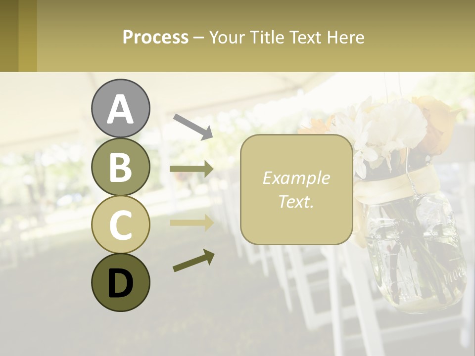 A Mason Jar Filled With Yellow And White Flowers PowerPoint Template