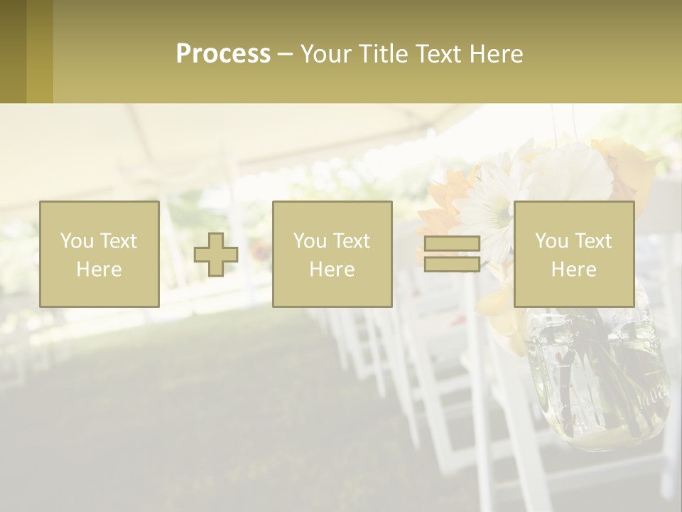 A Mason Jar Filled With Yellow And White Flowers PowerPoint Template