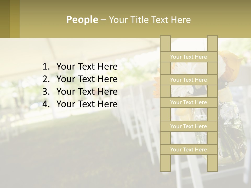 A Mason Jar Filled With Yellow And White Flowers PowerPoint Template