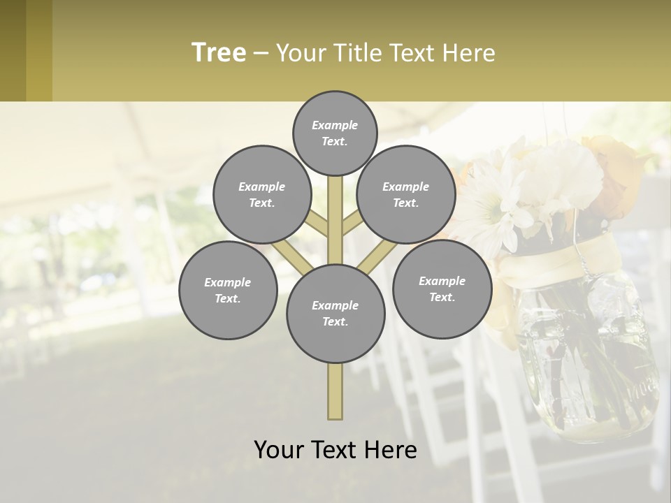 A Mason Jar Filled With Yellow And White Flowers PowerPoint Template