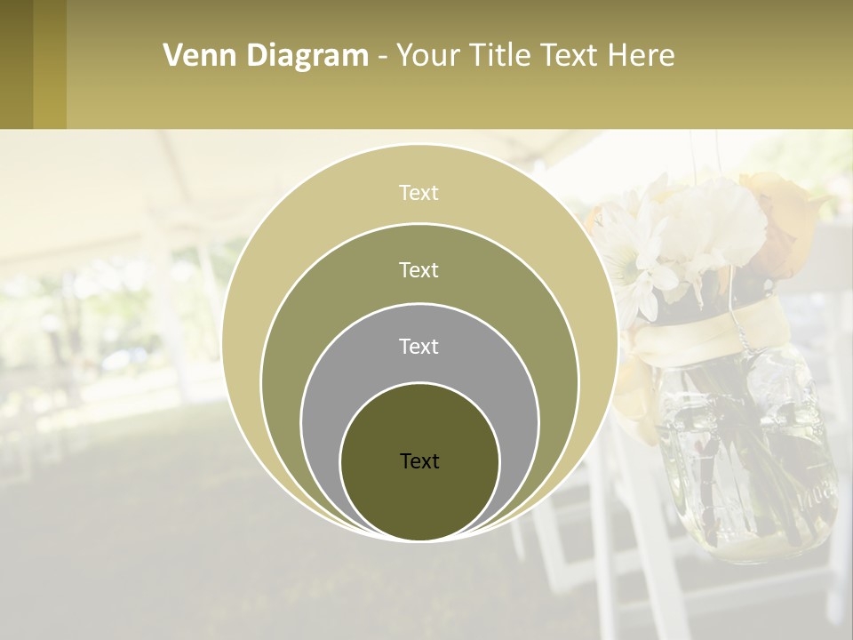 A Mason Jar Filled With Yellow And White Flowers PowerPoint Template