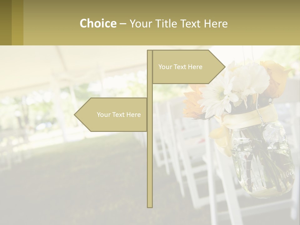 A Mason Jar Filled With Yellow And White Flowers PowerPoint Template