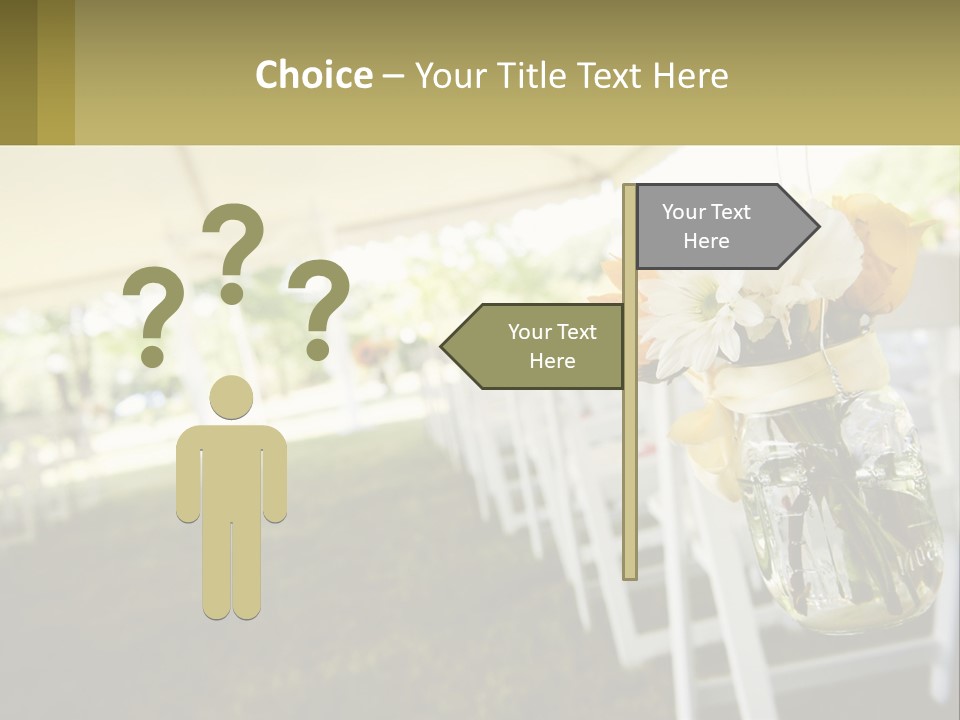 A Mason Jar Filled With Yellow And White Flowers PowerPoint Template