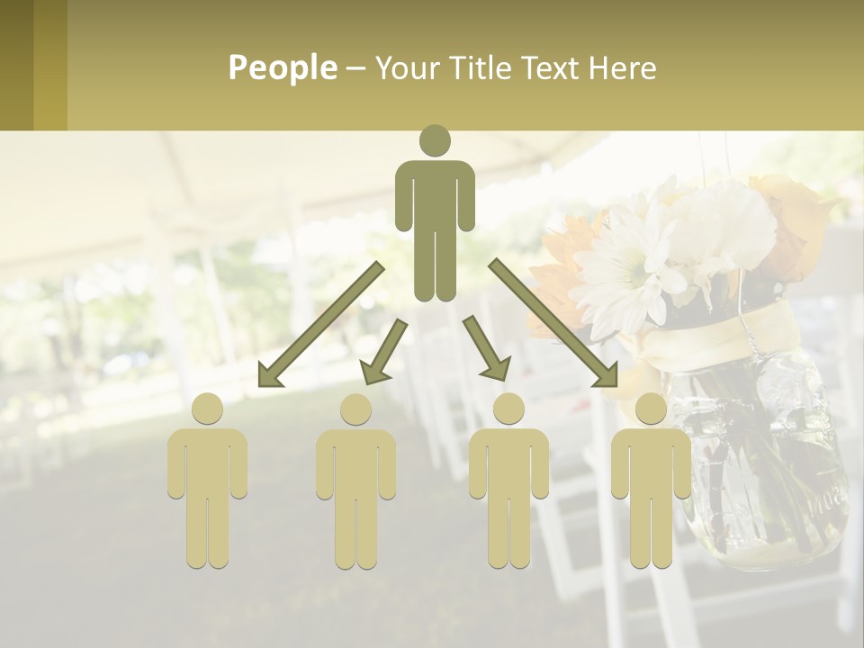 A Mason Jar Filled With Yellow And White Flowers PowerPoint Template