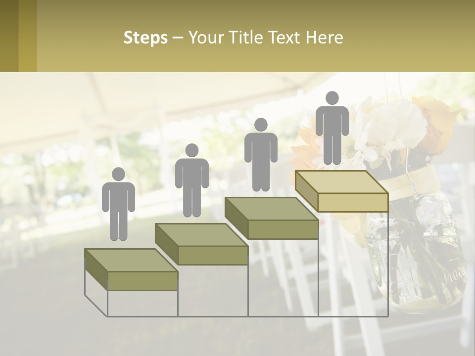 A Mason Jar Filled With Yellow And White Flowers PowerPoint Template