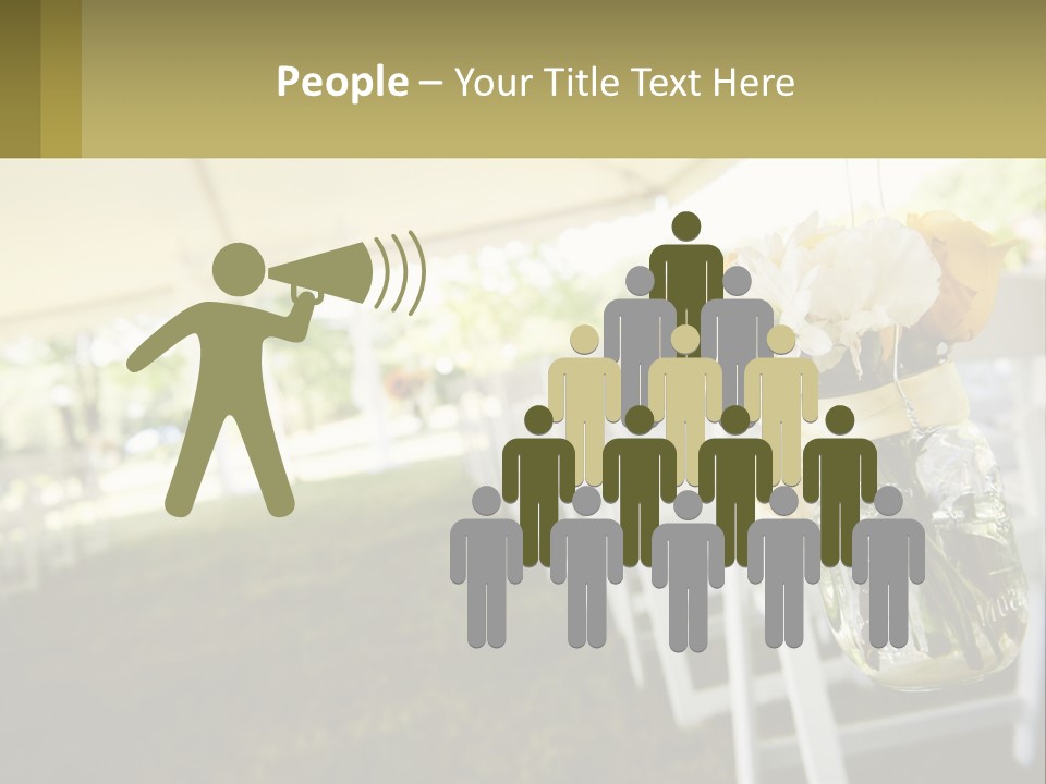 A Mason Jar Filled With Yellow And White Flowers PowerPoint Template