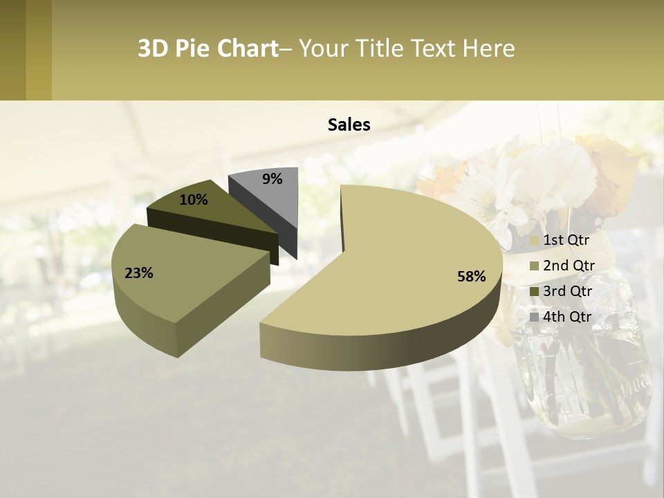 A Mason Jar Filled With Yellow And White Flowers PowerPoint Template