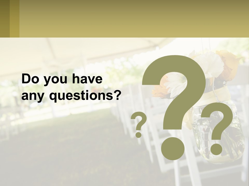 A Mason Jar Filled With Yellow And White Flowers PowerPoint Template