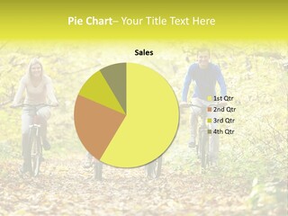 A Family Riding Bikes Through A Wooded Area PowerPoint Template