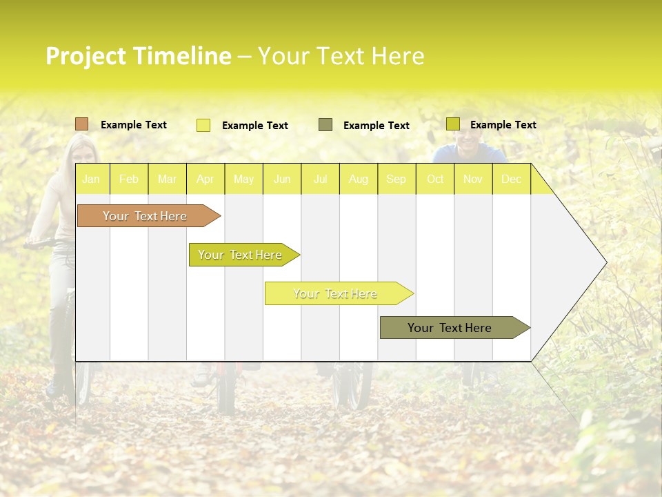 A Family Riding Bikes Through A Wooded Area PowerPoint Template