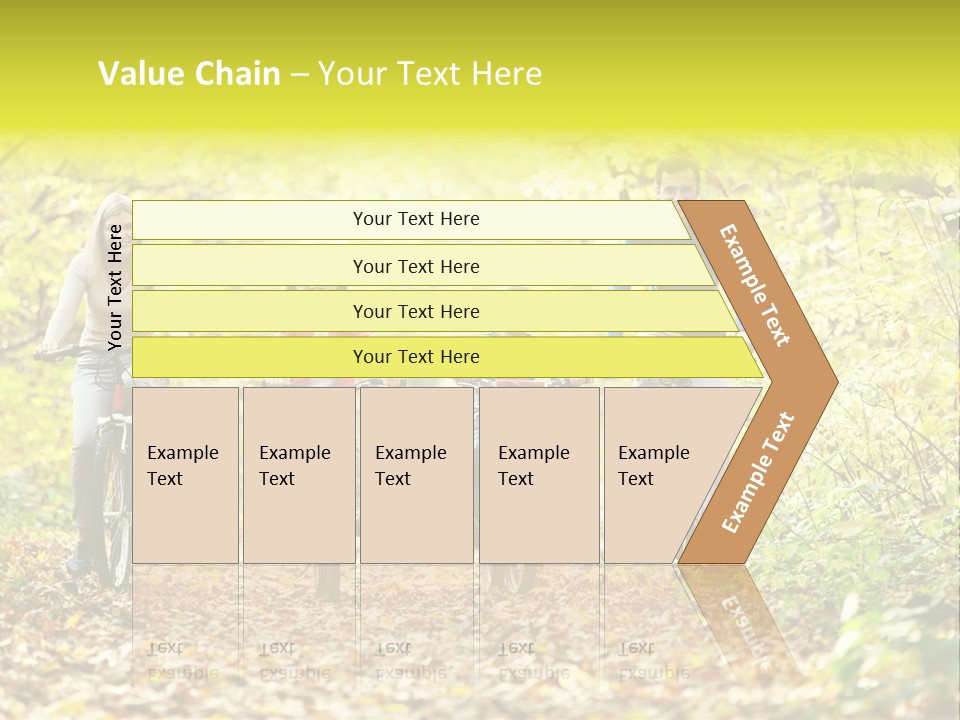 A Family Riding Bikes Through A Wooded Area PowerPoint Template