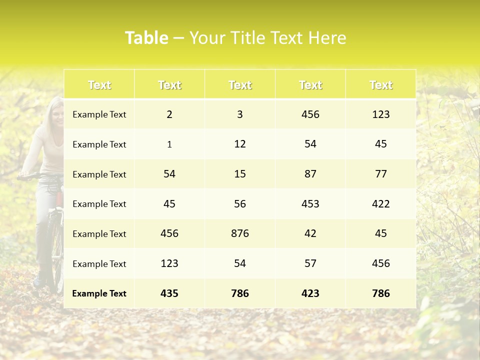 A Family Riding Bikes Through A Wooded Area PowerPoint Template