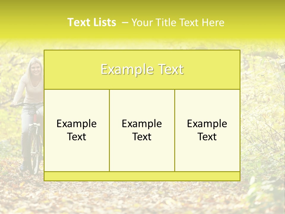 A Family Riding Bikes Through A Wooded Area PowerPoint Template