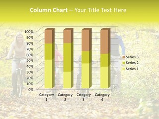 A Family Riding Bikes Through A Wooded Area PowerPoint Template