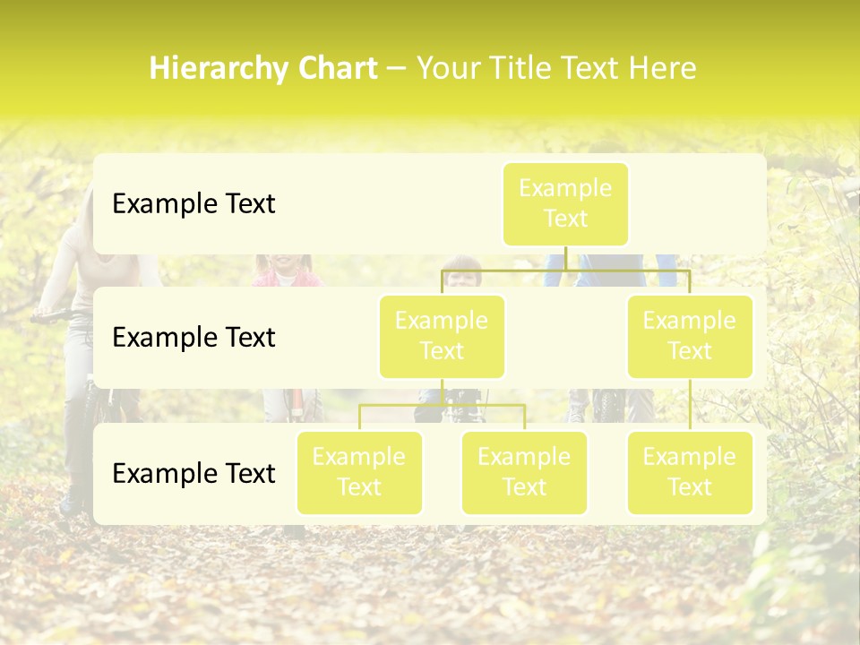 A Family Riding Bikes Through A Wooded Area PowerPoint Template