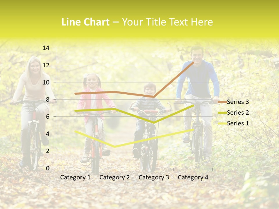 A Family Riding Bikes Through A Wooded Area PowerPoint Template