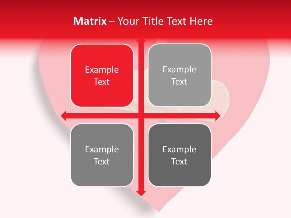 A Broken Heart With A Bandage On It PowerPoint Template